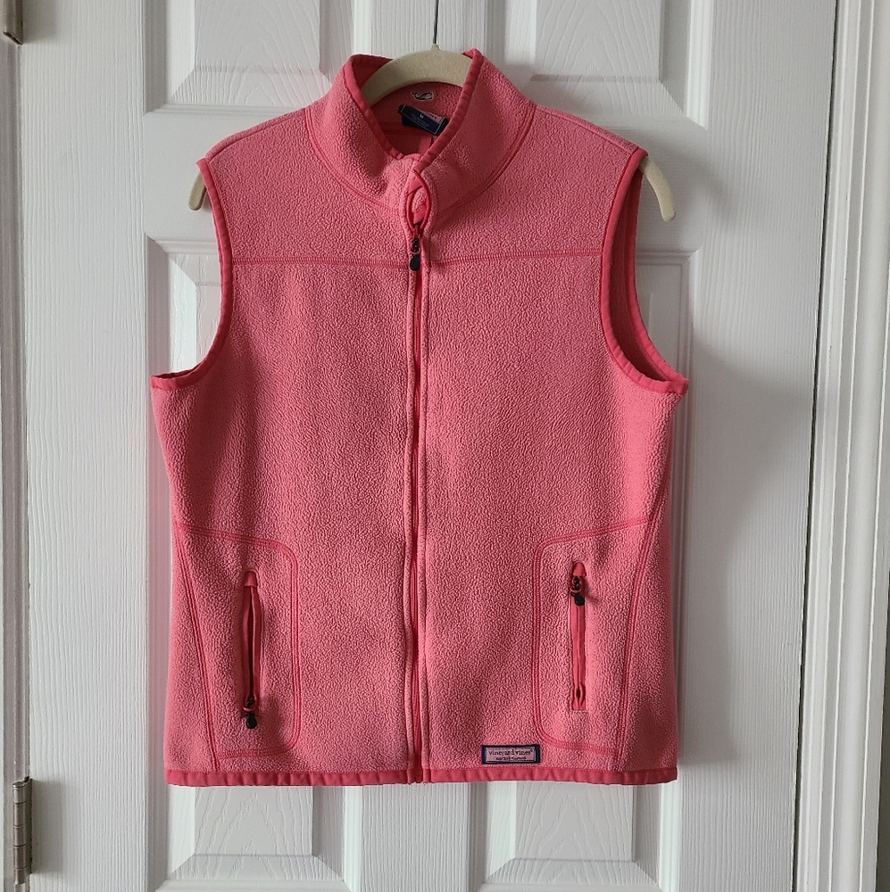 Vineyard Vines Pink Fleece Vest